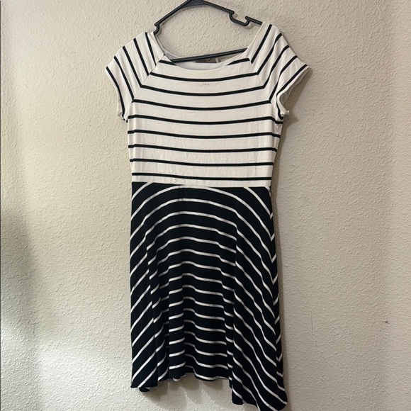 LOFT Dresses & Skirts - Striped Black and White Dress